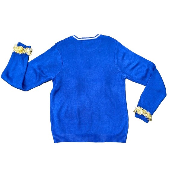 Jolly Sweaters Size M Blue Bro Where's the Party Holiday Ugly Christmas Sweater - Picture 4 of 16